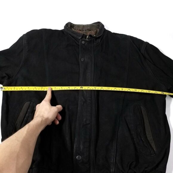 VINTAGE 80's Members Only Classic Aviator Military Bomber Jacket Mens 1X Black - Picture 3 of 12